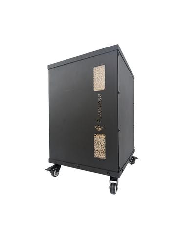 Bac de stockage pour pellets sur roulettes | Flamesa®