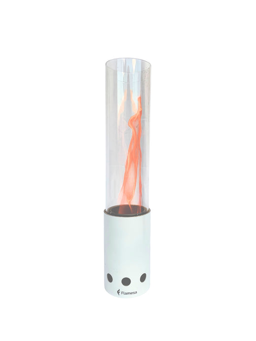 Flamesa Pyra - Blanc feu à pellets compact et élégant