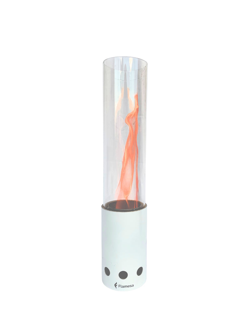 Flamesa® Pyra - Blanc feu à pellets compact et élégant